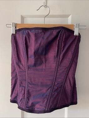 Strapless irradescent Purple Corset Bandeau - Structured Boning